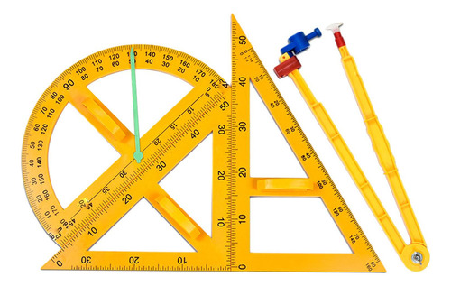 4 Reglas Geométricas De Matemáticas, Brújula, Medición [j]