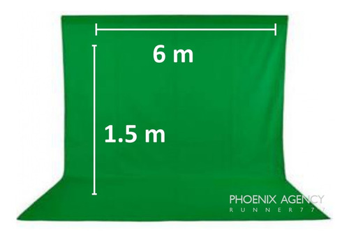 Tela Telon Verde Lino Fondo Estudio Chroma Key 6 X 1.5 M