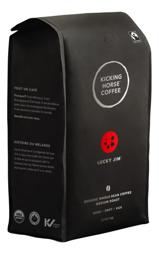 Kicking Horse Coffee Lucky Jim - Granos Enteros, Tostado Med