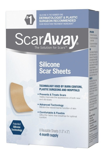 Parches De Silicona Para Cicatrices Scar Away, 8 Unidades