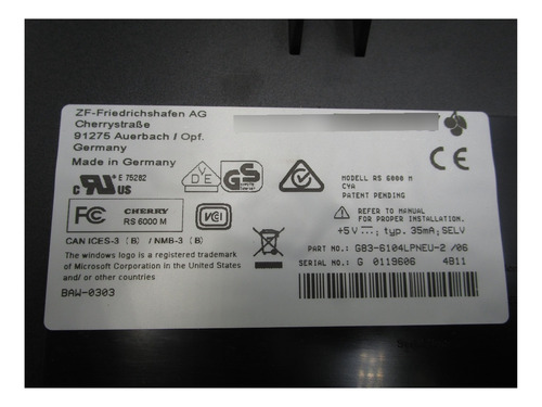 Teclado Cherry Rs 6000m Ps/2 G83-6104lpneu-2
