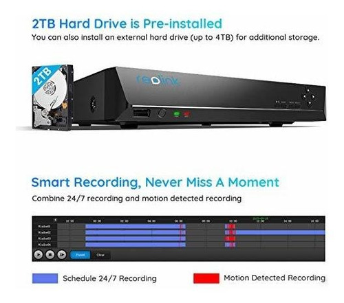 Imagen 4 de 7 de Nvr 4k Poe De 8 Canales Disco Duro De 2 Tb Preinstalad...