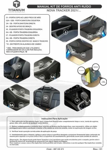 Imagem 4 de 4 de Jogo De Tapetes Tracker 2021 Porta Objetos Copo