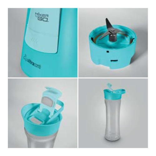 Imagen 4 de 8 de Ultracomb Mixer To Go LC-2203 600 mL - Turquesa - 220V - Plástico