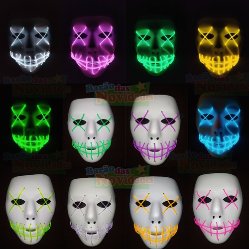 Máscara Neon Led Jabbawockeez Dança Teatro Fantasia Cosplay