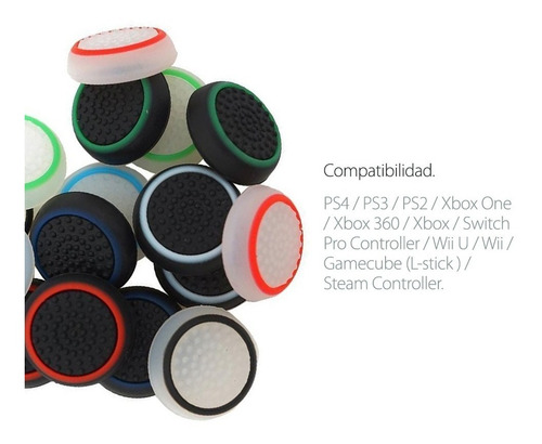 2 Gomas Joystick (1par) Thumb Silicon Ps4 Xbox Fosforescente