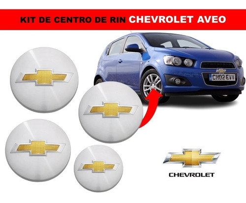 Kit De 4 Centros De Rin Chevrolet Aveo 52 Mm