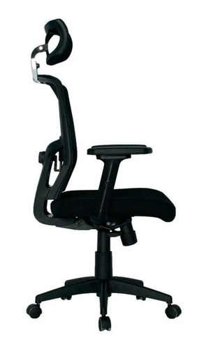 Imagen 3 de 4 de Silla de oficina Palmira Mundial de Sillas ergonómica negra con tapizado de mesh y tela