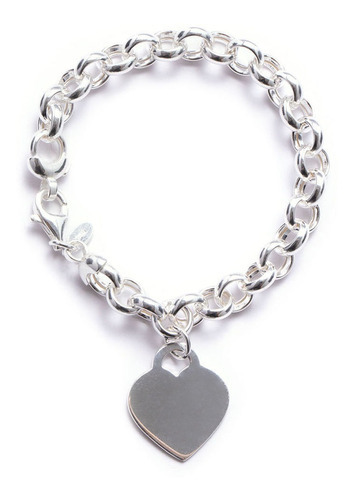 Pulsera Carmín Candy Love De Plata 925 Ss Color Plateado Largo 18 Cm