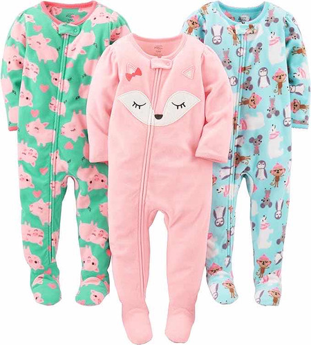 Set De 3 Pijamas Marca Carters Para Bebé Talla 12 Meses