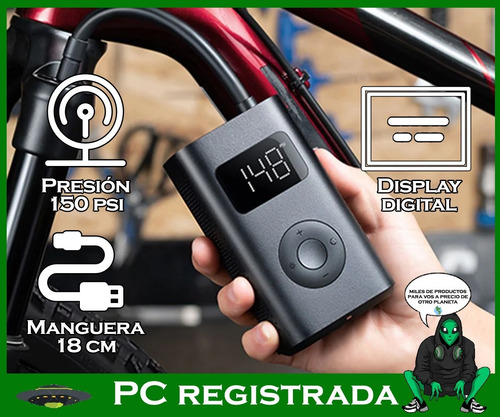 Imagen 2 de 6 de Compresor De Aire Mini Eléctrico Portátil Xiaomi 150psi 5v