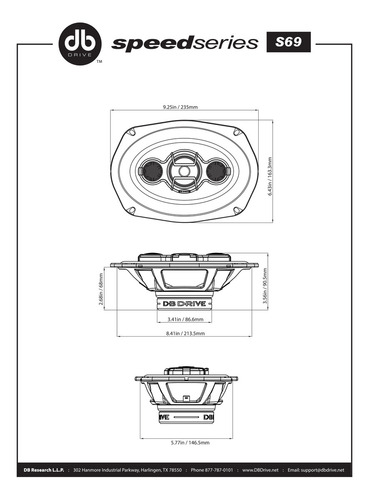 Bocinas 6x9pulgadas Db Drive S69 Speed Series 450w Negro