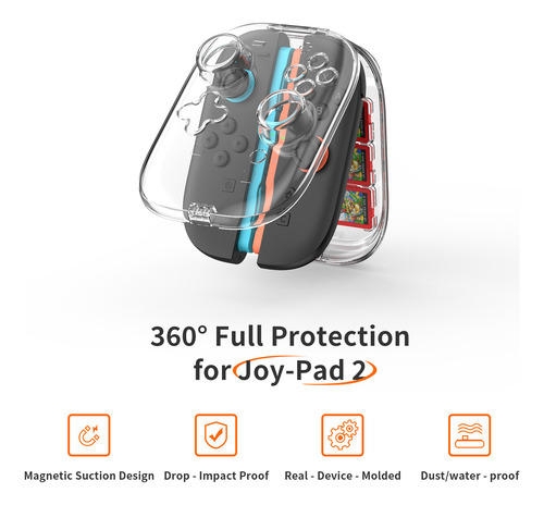 Caja Joy-con Switch 2 Transparente Con 6 Ranuras Juegos