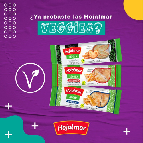 Pack X2 Galletitas Triangulos Veggie Hojaldre Hojalmar 150g