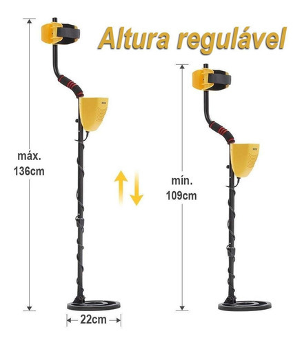 Detector De Metais Md-3028 Portátil Ferro Alumínio Ouro