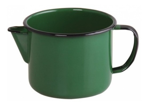 2 Caneca Leiteira 1l C/ Bico Ferver Esmaltada Ágata Ewel Cor Verde