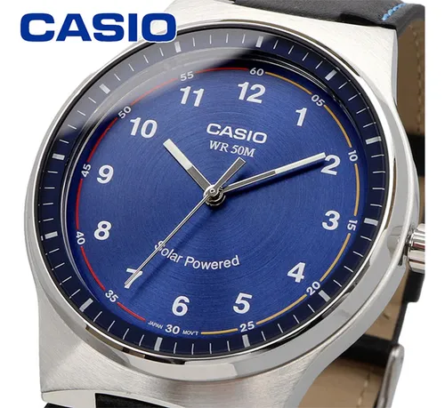 Rejoj Casio Mtp-rs105l Hombre Cuero Solar Sumergible