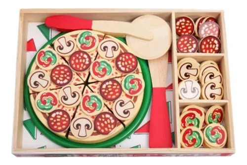 Juguete De Pizza De Madera De Imitación For Niños, Juego De