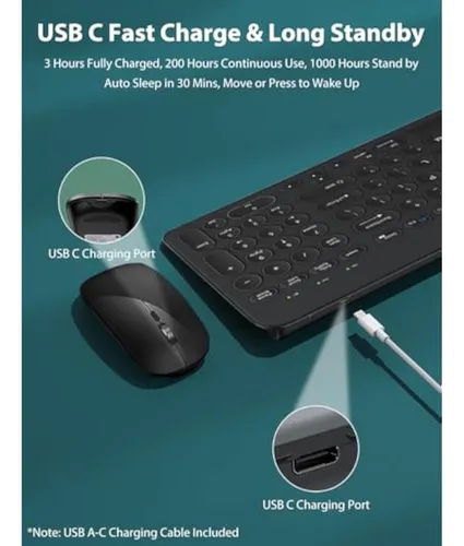 Combo De Teclado Y Mouse Inalámbricos De Modo Dual