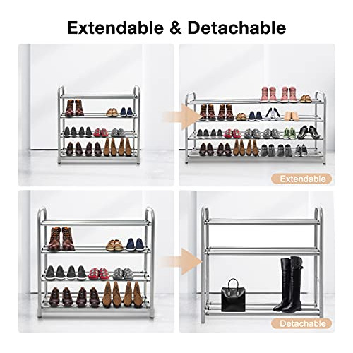 Zapatera Extensible De 4 Niveles Armario, Organizador D...