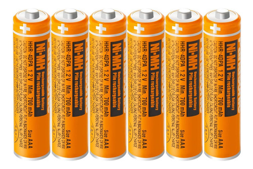 Paquete De 6 Bateras Recargables Aaa De 700 Mah 1.2 V, Bater