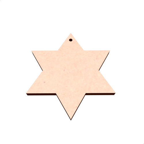 50 Estrellas 6 Puntas 5cm En Madera Mdf Con/sin Perforación