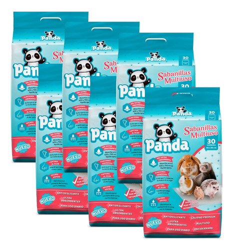 180 Sabanillas Panda 60×60 Super Absorbente Para Perros