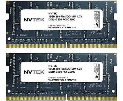Memoria Ram Nvtek 32gb (2x16gb) Ddr4-3200 Para Computadora