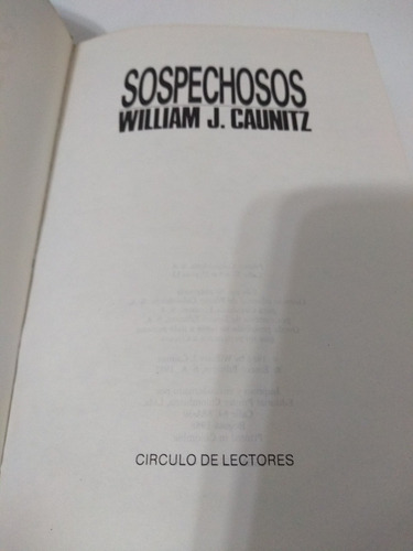 Sospechosos William Caunitz Novela Policial Palermo Envios (Usado)