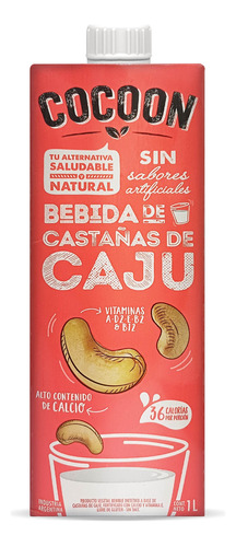 Leche Castaña De Caju Cocoon Sin Azucar Sin Tacc X 1 Litro