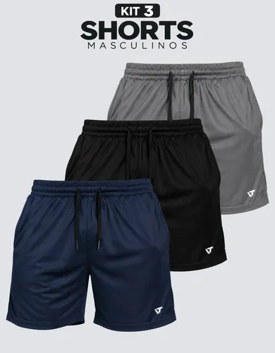 Kit 3 Shorts Esportivo Treino Academia Dryfit Premium