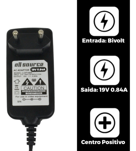 Fonte Compativel Mod: Ads-25fsf-19 (19v-0.84a) Eay65888901