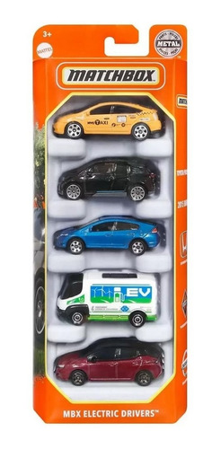 Matchbox Pack Com 5 Carrinhos - Electric Drivers - Mattel