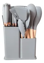 Comprar 19 Peças Kit Utensilios Cozinha Tábua Em Silicone Espátula Cinza