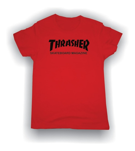 Polera Roja Estampado Thrasher 