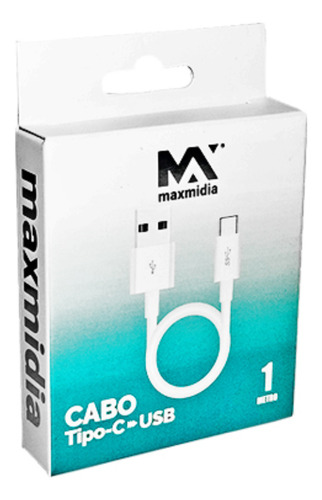 Cabo Tipo-c Para Tipo-c Carga Rápida 1m 3.1 Branco Maxmídia