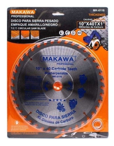 Disco Para Sierra Circular 10  40tx1 Makawa Mk-0116 / Ecban