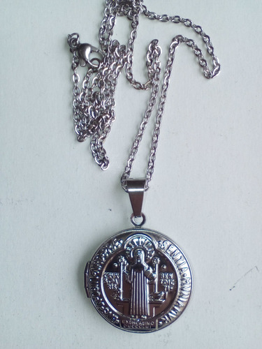 Imagen 3 de 4 de San Benito Keeook, Medalla Religiosa En Acero Inoxidable