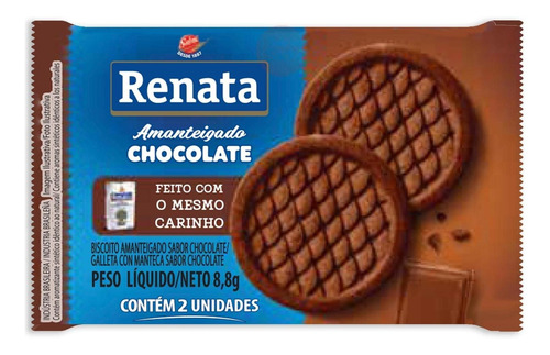 Bolacha Biscoito Amanteigado Em Sache Renata Chocolate 280 U