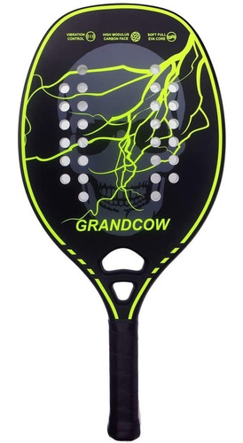 Raqueta Padel Tenis Playa Grandcow Skull Fibra De Carbono 