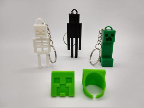 Llavero Compatible Personajes Minecraft X 20 U + 20 Anillos