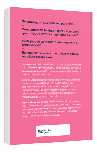 Me cansei de você: Deixe os relacionamentos tóxicos para trás e redescubra o amor Biblioteca Walter Riso, de Riso, Walter. Editorial Academia, capa mole em português, 2023