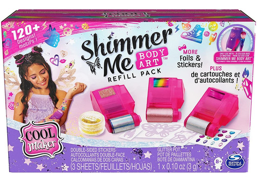 Cool Maker Shimmer Me Body Art Pack De Recarga Con Purpurina