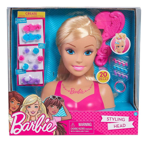 Barbie Glam Fiesta Con Juego De Peluquería Rubio 20 Piezas