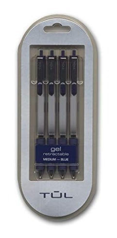 Tul Retráctiles Plumas De Gel 0,7 Mm Punto Medio, Azul 4 Paq