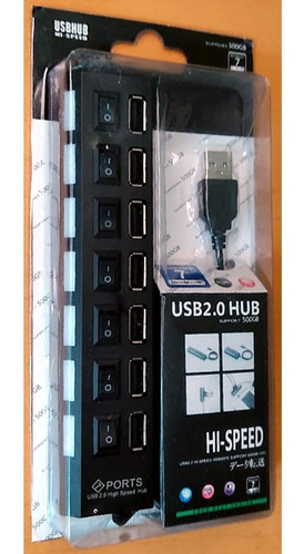 Imagen 6 de 6 de Multicontacto Hub Usb 2.0 De 7 Puertos Con Interruptor