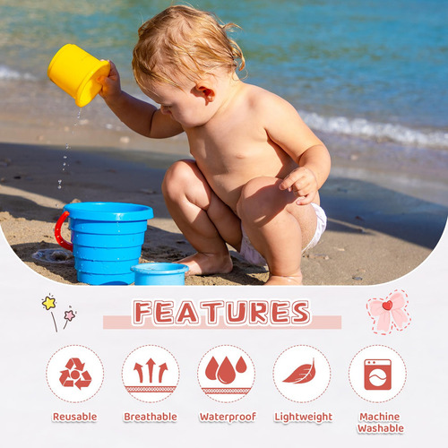 2 Pañales De Natación Reutilizables Para Bebés Lavables Y Ap