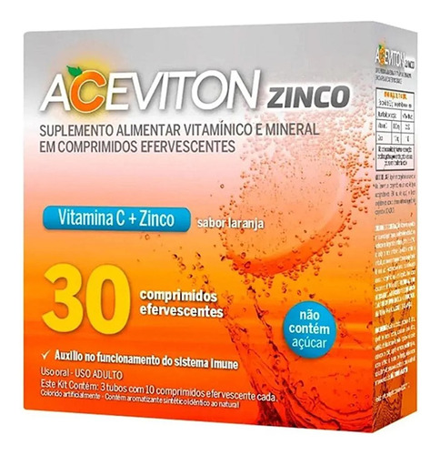Aceviton Zinc Con 30 Comprimidos Efervescentes