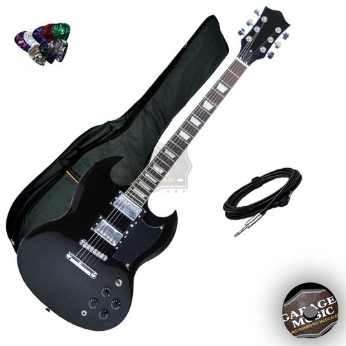 Guitarra Electrica Sg Mics Dobles Funda Acolchada Cable Pua