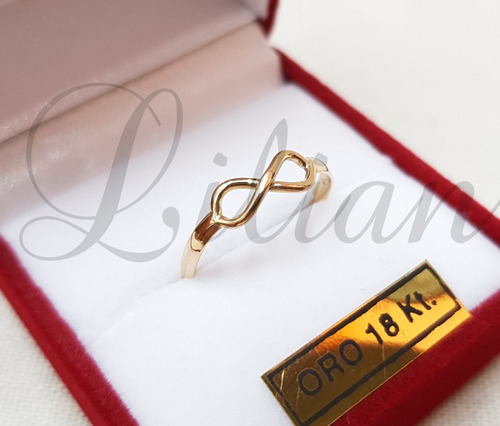 Imagen 1 de 5 de Anillo Infinito Oro 18k Novia Mama